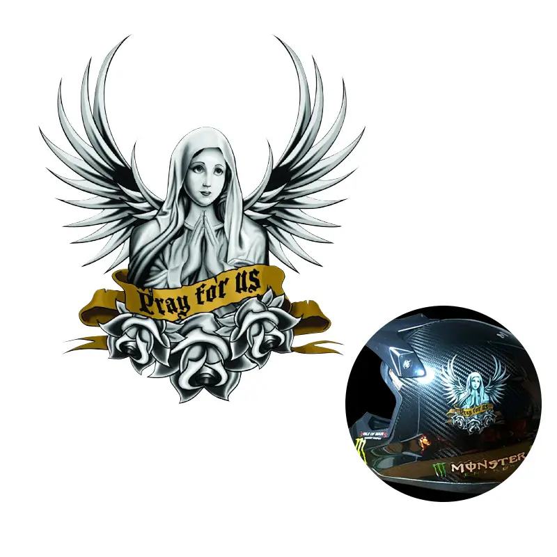 Motorcycle Reflective Stickers Helmet Decals Saint Nuns