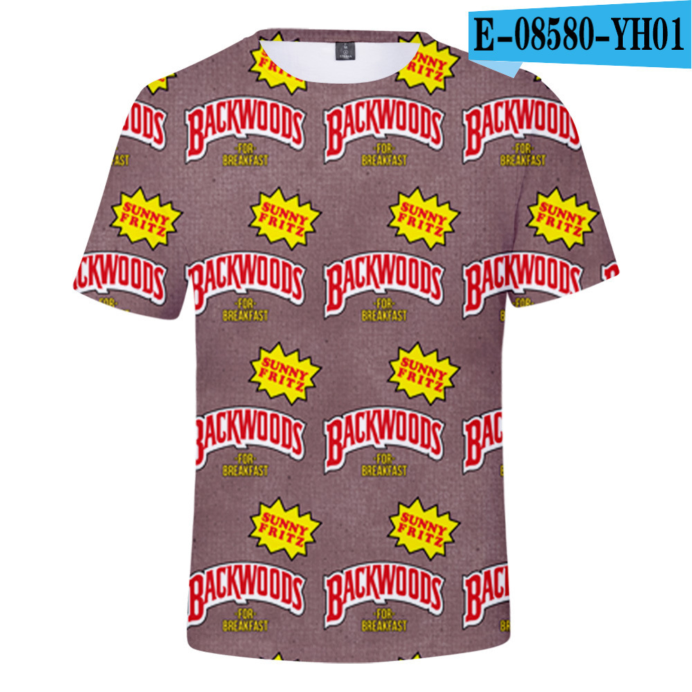 European And American Trend Cigar 3D Digital Printing Trend Men's And Women's Short Sleeves