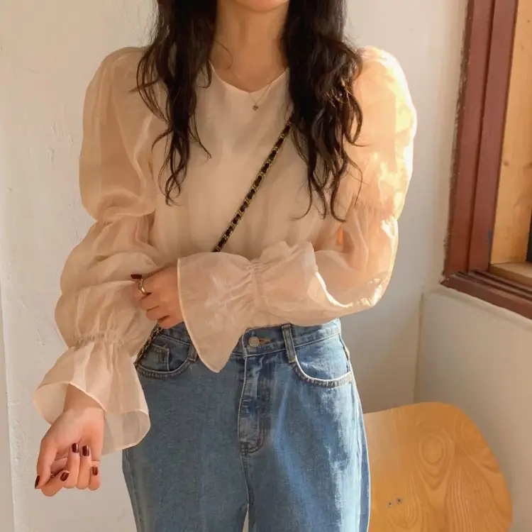 Lace White French Retro Design Niche Top