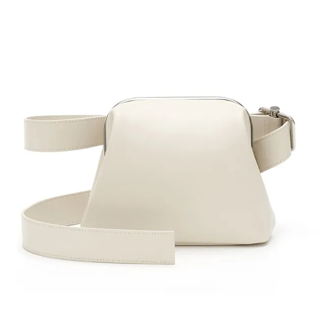 Clip On One Shoulder Crossbody Belt Bag Beige - Shop at LoveMi
