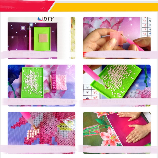 لوحة ألماسية لثلاث فتيات ذوات بشرة داكنة مليئات بالألماس في غرفة المعيشة