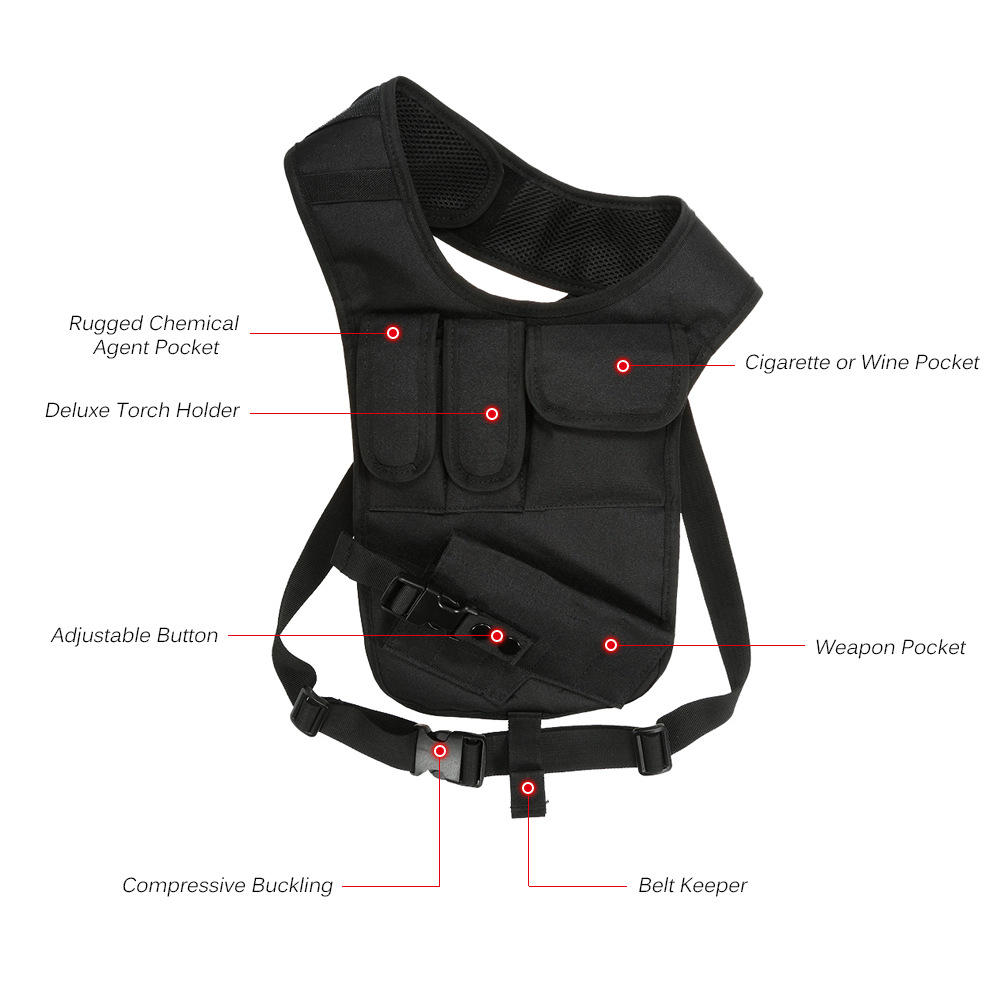 Tactical Army Fan Shoulder Special Agent Edition Underarm Holster Vest Camo Waterproof Nylon Invisible Tactical Mobile Phone Accessory Pack