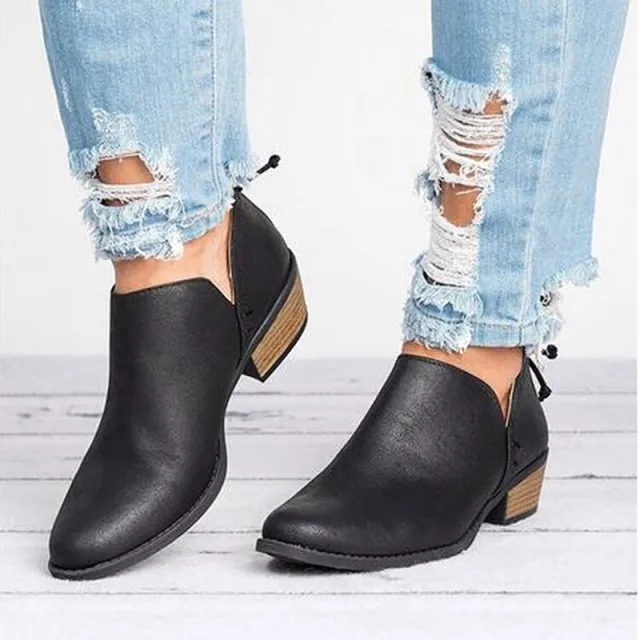 Autumn Women Shoes Retro High Heel Ankle Boots Black - Shop at LoveMi