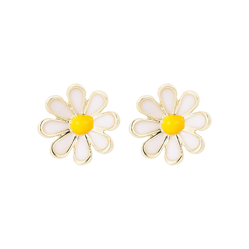 Drop Glazed Three-dimensional Daisy Flower Earrings