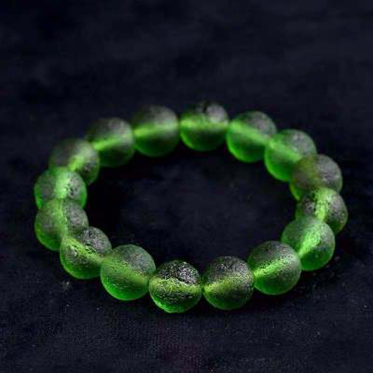 Couple Natural Meteorite Glass Bracelet