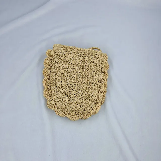 Crochet Small Lace Semicircle Female Bag Beige - Shop at LoveMi