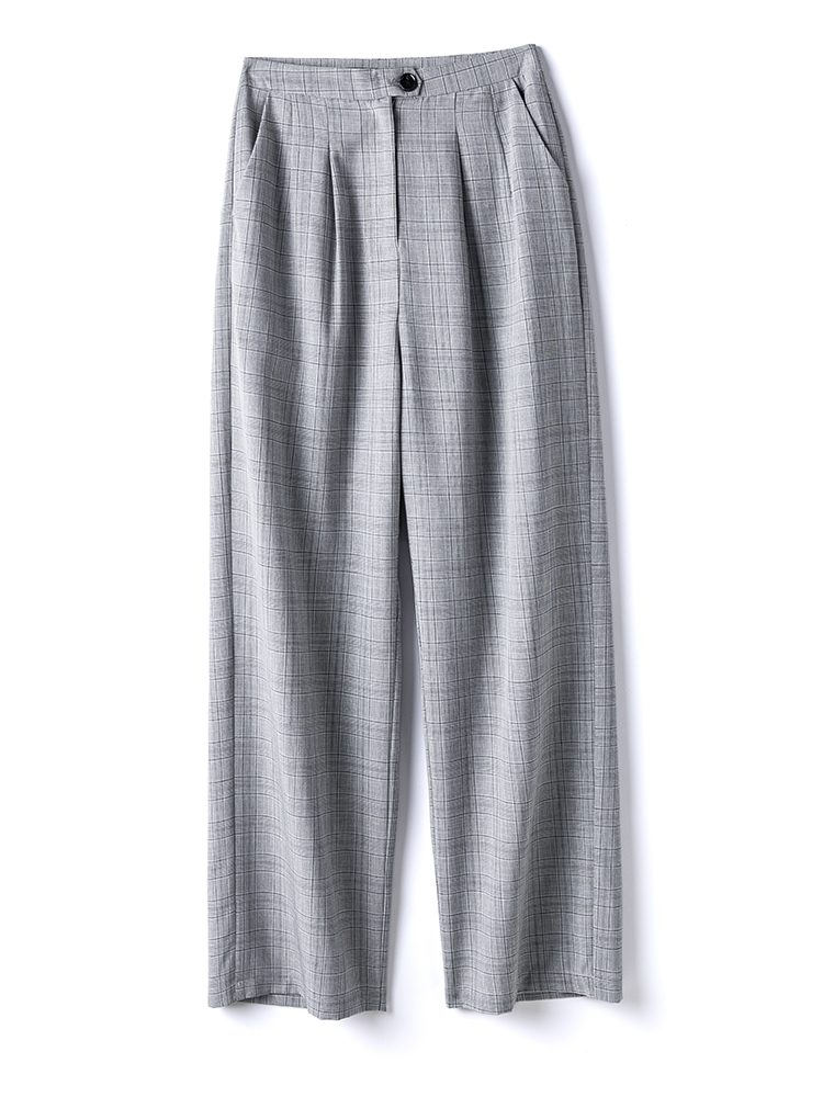 Title 2, Womens Plaid Wide Leg Pants High Waist Spring ...