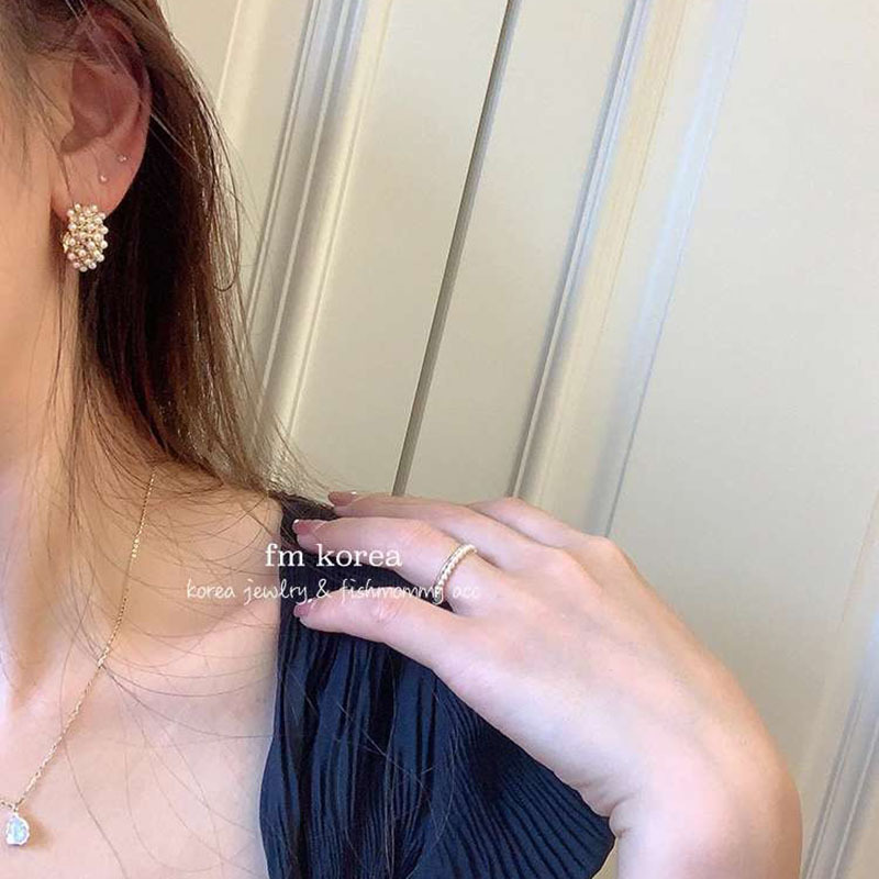 Personalized Type C Small Earrings Pearl Millet Earrings