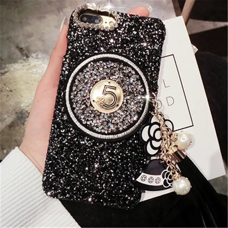Mobile Phone Case Glitter Tassel Pendant Anti-drop