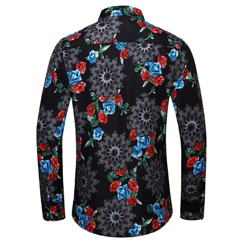 Title 4, Camisa masculina casual estilo boate com estamp...