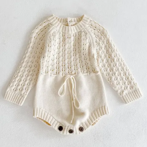 Girl Baby Knitted Hollow Waist Girdle Long Sleeves Harpy