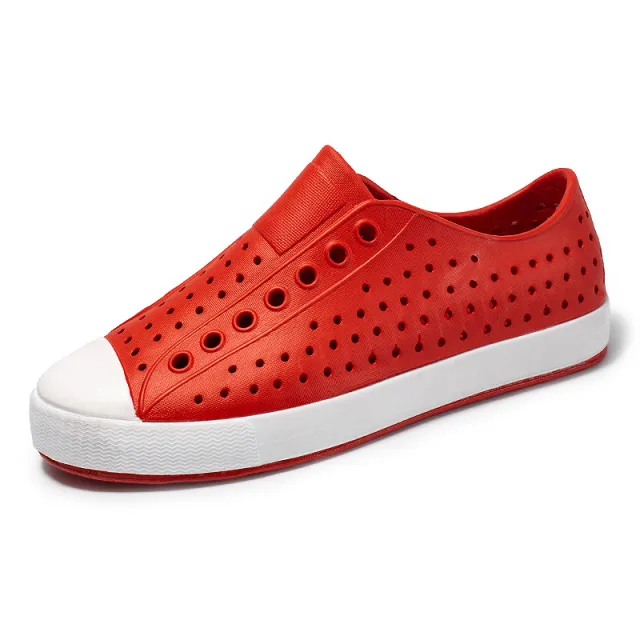 Summer Outdoor Hole Sandals Lovers Leisure Trend Lazy One Foot Beach Shoes Red - Shop at LoveMi