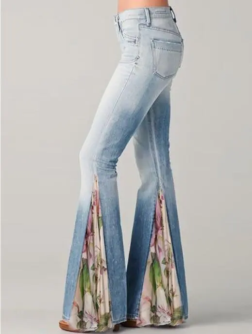 High Waisted Cotton Denim Trousers And Micro Trousers Washed Blue - Shop at LoveMi