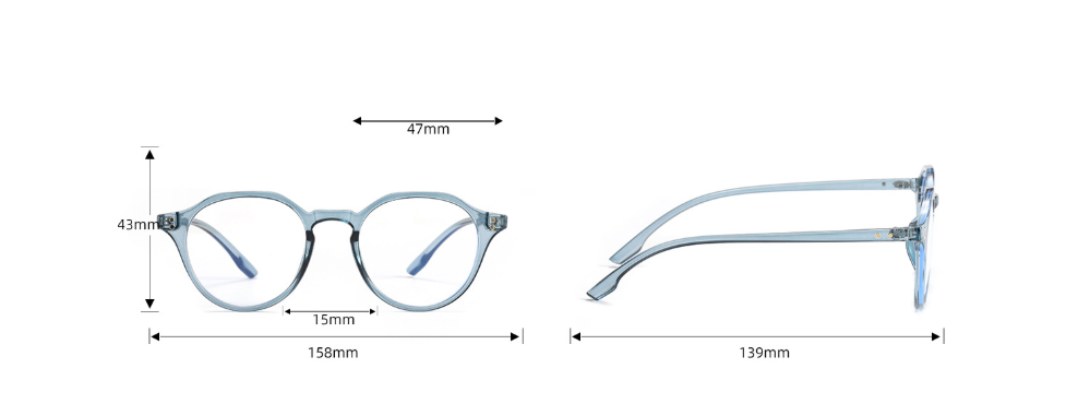 Title 3, Wuhuama Glasses Round Full Frame TR90 Blu-ray G...