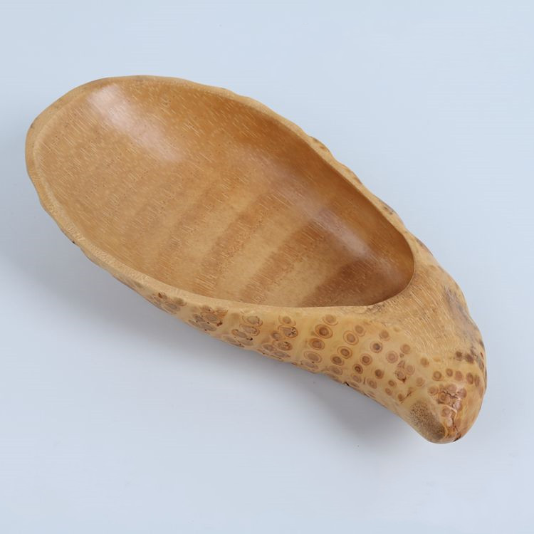 Bamboo Root Carving Fruit Plate Handicraft Decoration Gift Dessert Plate