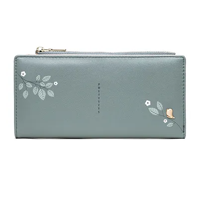 Printing Zipper Folding Wallet, Multi Card Position PU Student Wallet, Wallet Green - Shop at LoveMi