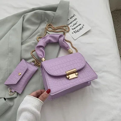 Summer Small Bag Female Bag 2 All Match Chain Shoulder Messenger Bag Purple - Shop at LoveMi