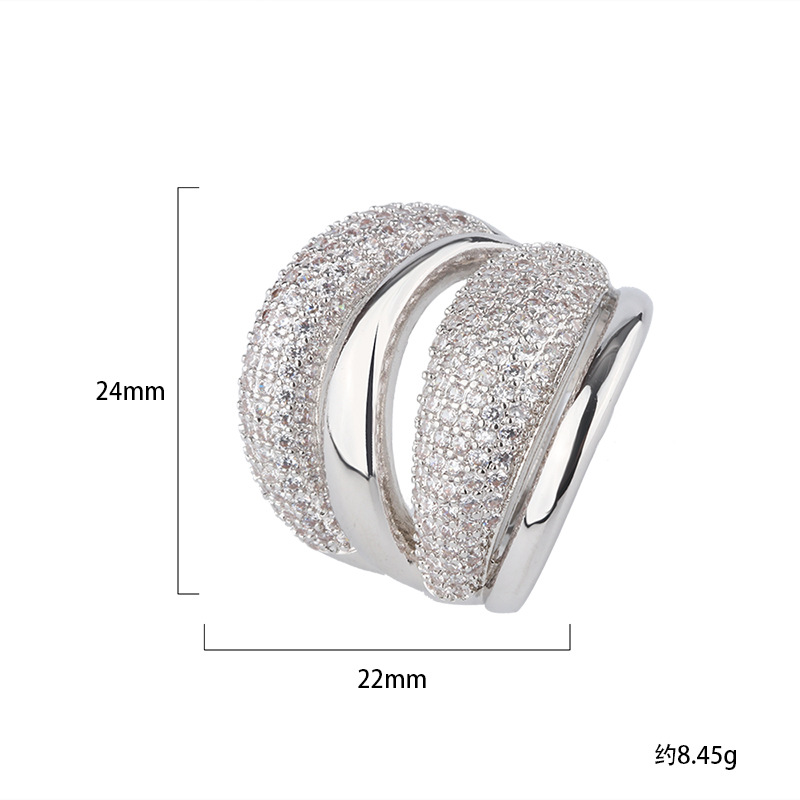 Inlaid Color Zirconium Live Open Ring Personalized Gift Ring For Girls