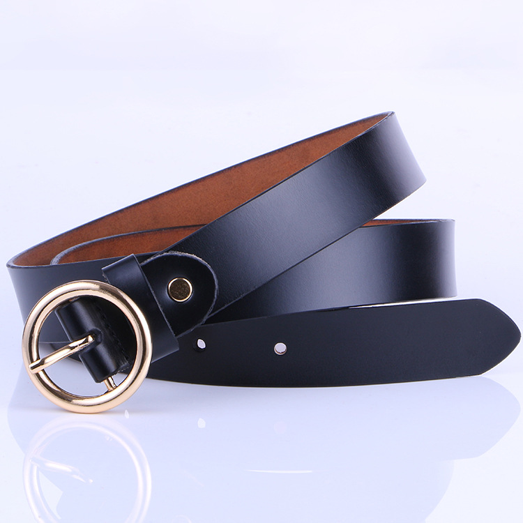 Title 7, Leather Belt Female Round Head Pin Buckle