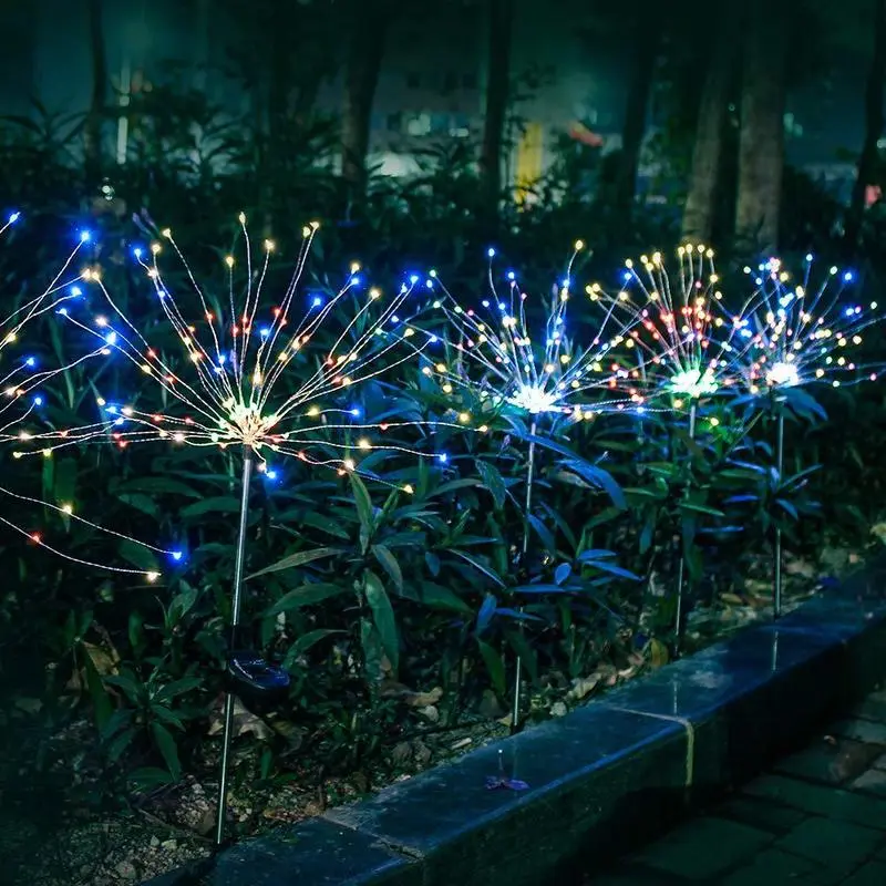 Ground-Inserted Firework Lights Christmas Outdoor LED Holiday Sky Starry Lights Lawn Christmas Lights Solar String Lights – image 2