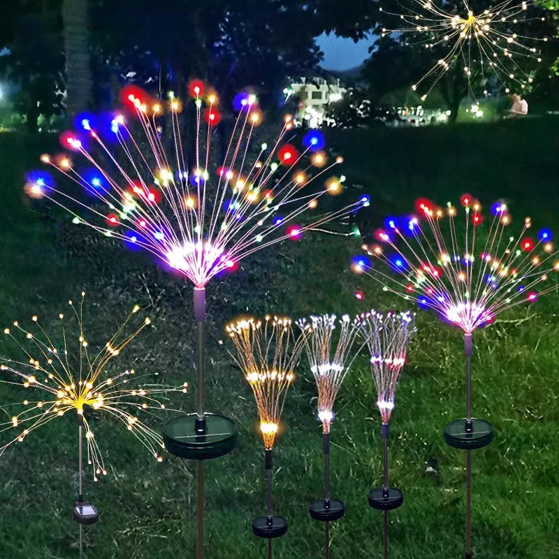 Ground-Inserted Firework Lights Christmas Outdoor LED Holiday Sky Starry Lights Lawn Christmas Lights Solar String Lights – image 5