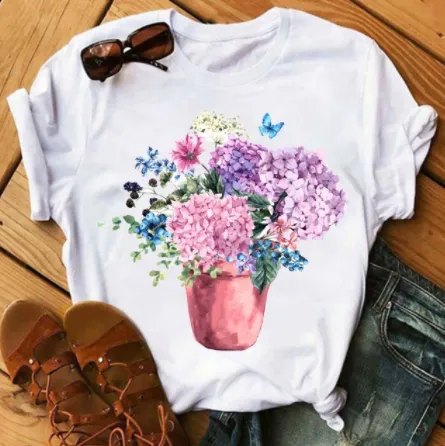 Women's Floral Print All match T shirt Top - Shop at LoveMi