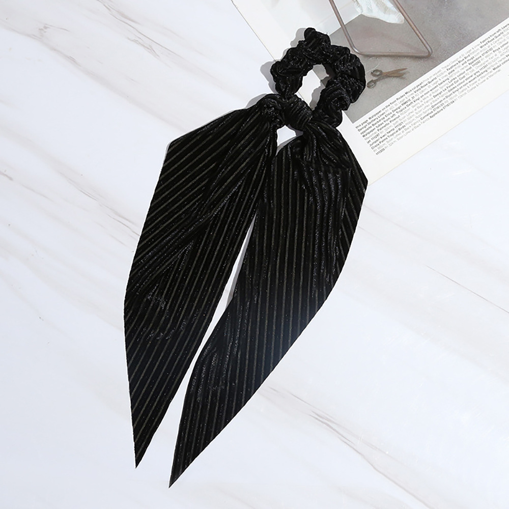 Corduroy Solid Color Long Streamer Hair Circle