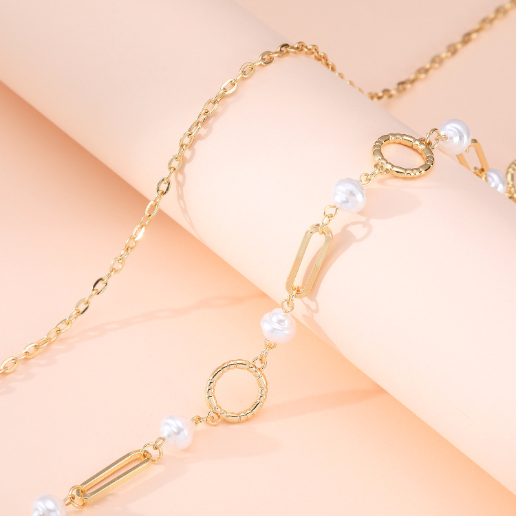 Alloy Necklace Pearl Chain Clavicle Chain