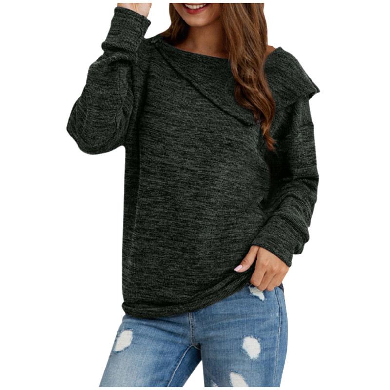 Loose Round Neck Button Thick Sweater Sweater