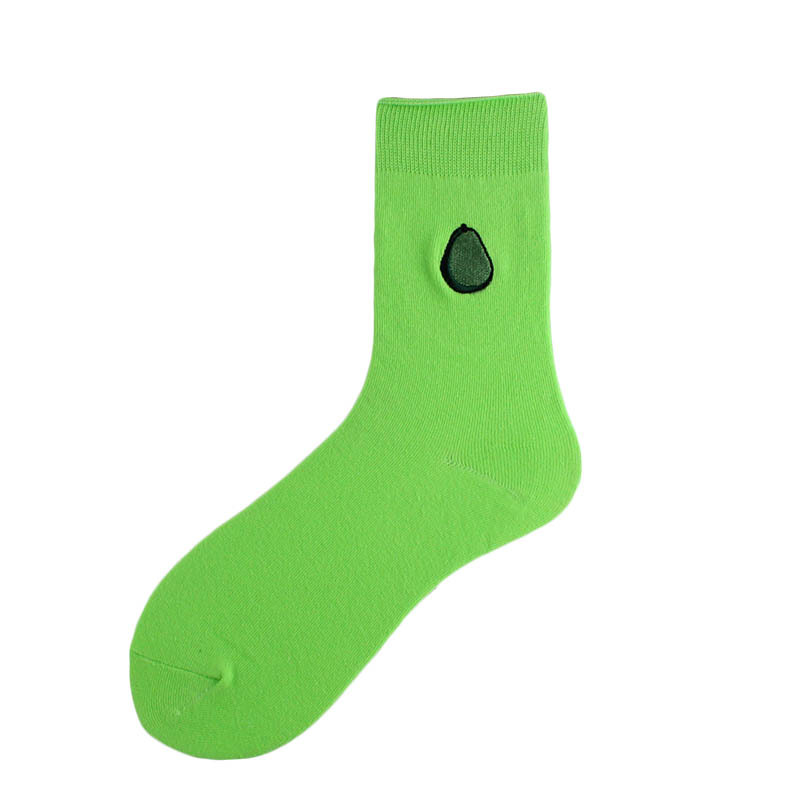 Title 3, Cotton Ins New Pile Socks Groen Avocado Borduur...