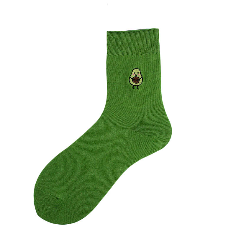 Title 5, Cotton Ins New Pile Socks Groen Avocado Borduur...