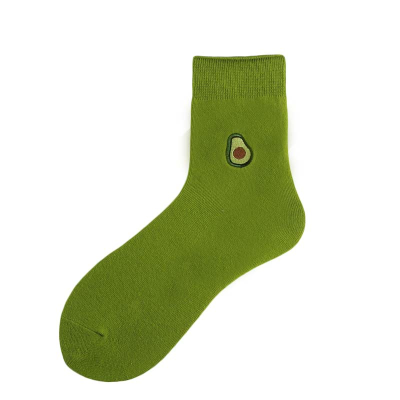 Title 4, Cotton Ins New Pile Socks Groen Avocado Borduur...