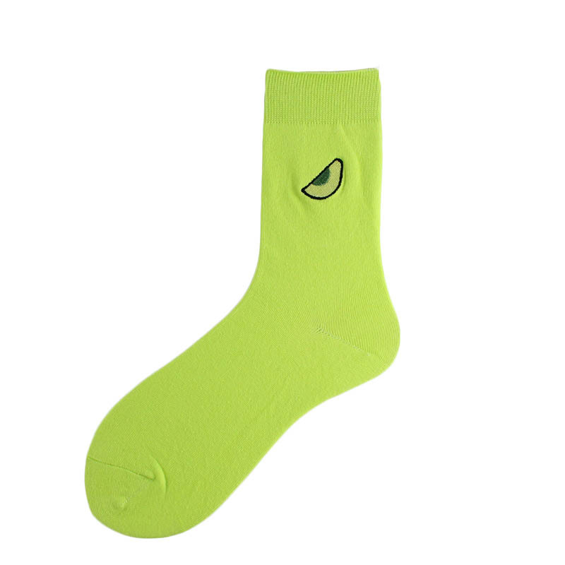 Title 6, Cotton Ins New Pile Socks Groen Avocado Borduur...