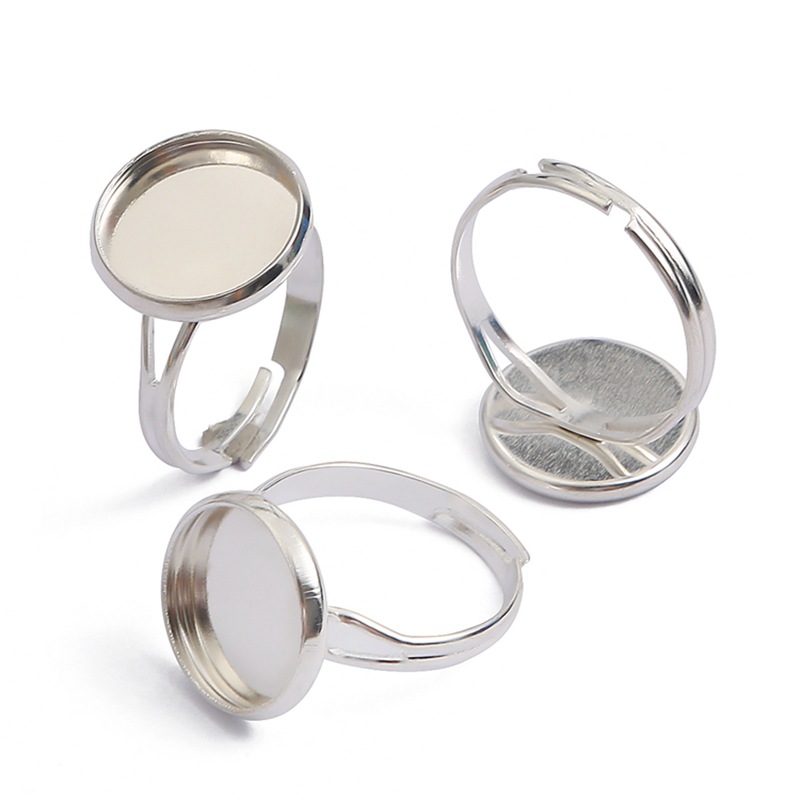 Iron Ring Base Can Be Inlaid With Ring, Adjustable Hemisphere Time Treasure Glass Patch