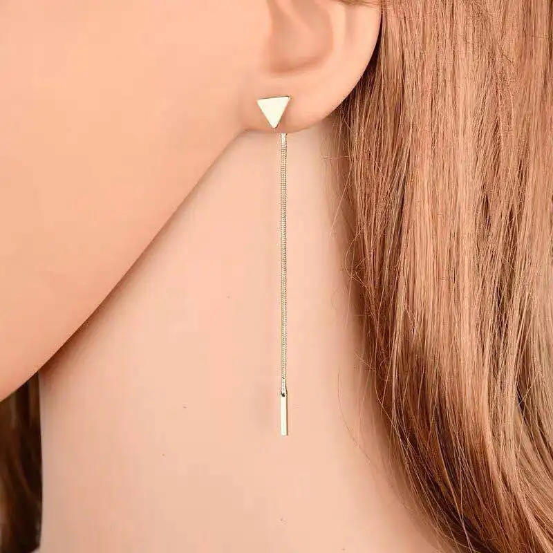 ALong Earrings Female Tassel Triangle Small