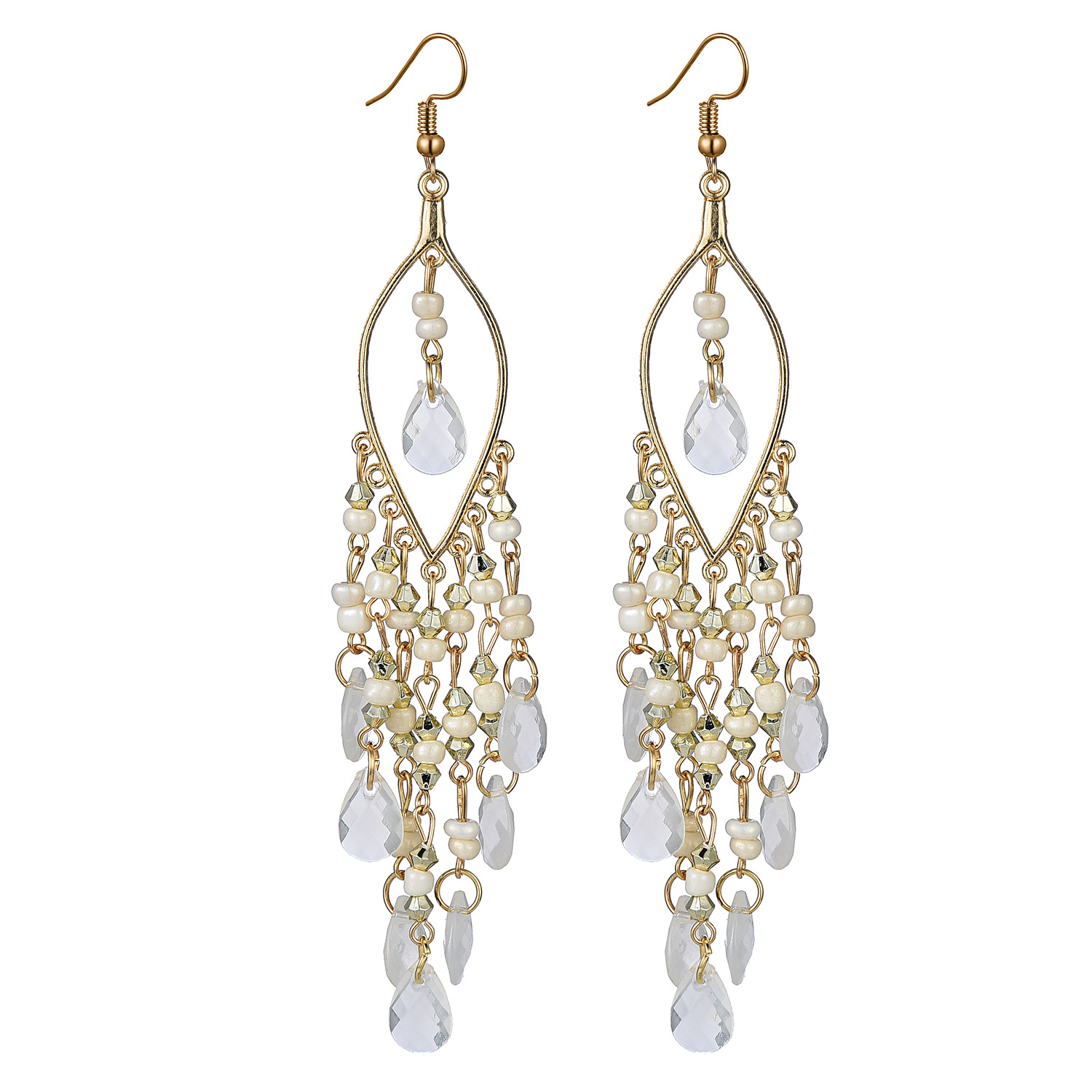 Bohemian Long Tassel Earrings Retro Ethnic Style Exaggerated Personality Earrings