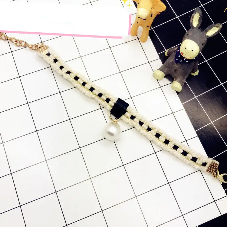 Simple and Cute Little Fragrant Pearl Single Rope Dog Rabbit Rabbit Necklace
