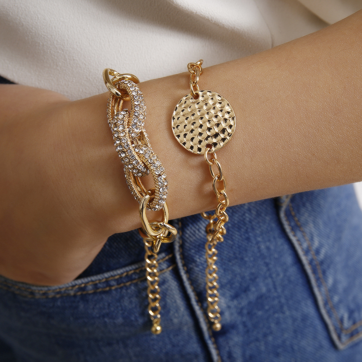 Alloy Sequins Jewelry, All-match Chain Diamond Set Bracelet