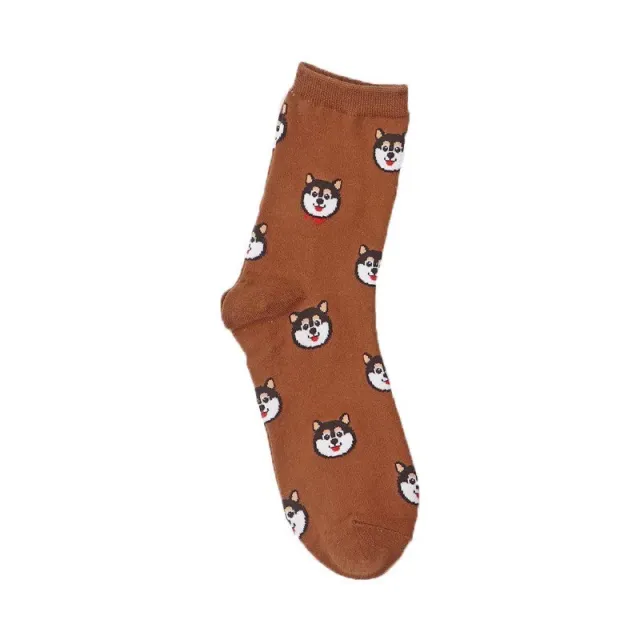 Korean Version Of The Autumn And Winter Tube Red Cute Puppy Cartoon All Match Stockings Red - Shop at LoveMi