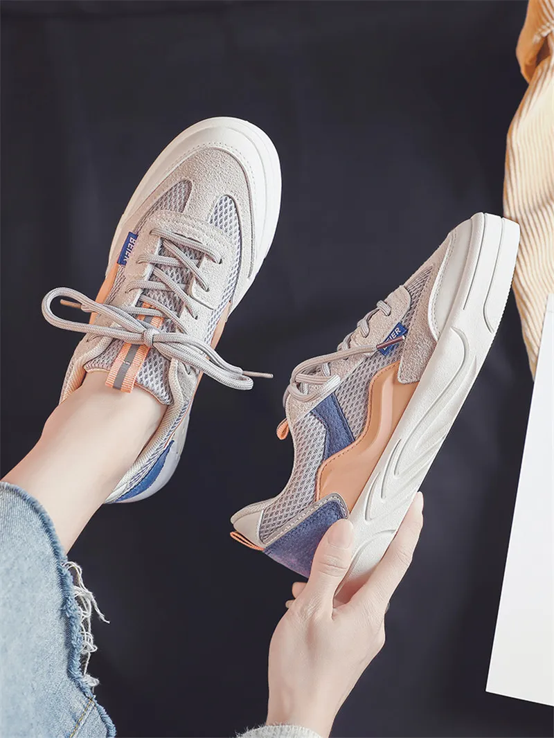 All-match Street Shooting Sports White Shoes Sneakers - Orange