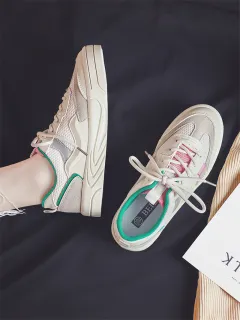 All-match Street Shooting Sports White Shoes Sneakers - Green - View 1