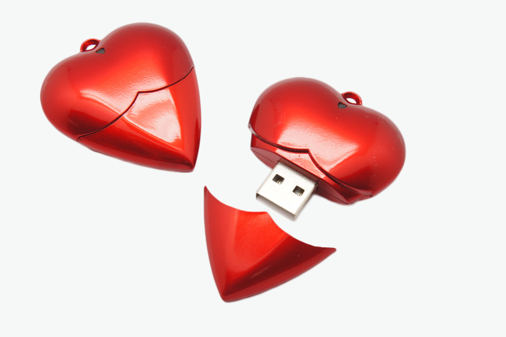 Red Love U Disk Plastic Red Heart 8gb Save - Image 2