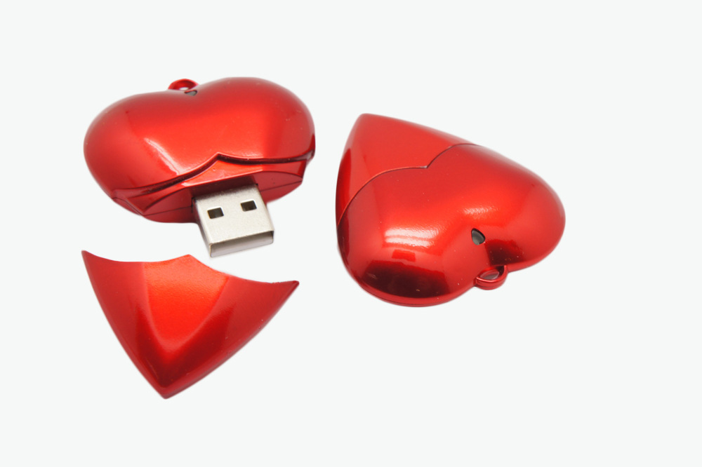 Red Love U Disk Plastic Red Heart 8gb Save - Image 3