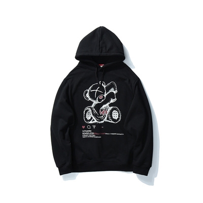 Title 5, Street Ins Tide Brand Bear Print Hooded Sweater...