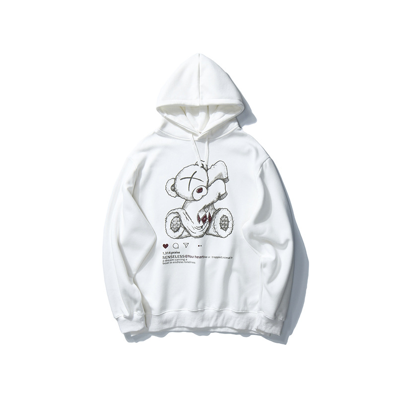 Title 6, Street Ins Tide Brand Bear Print Hooded Sweater...