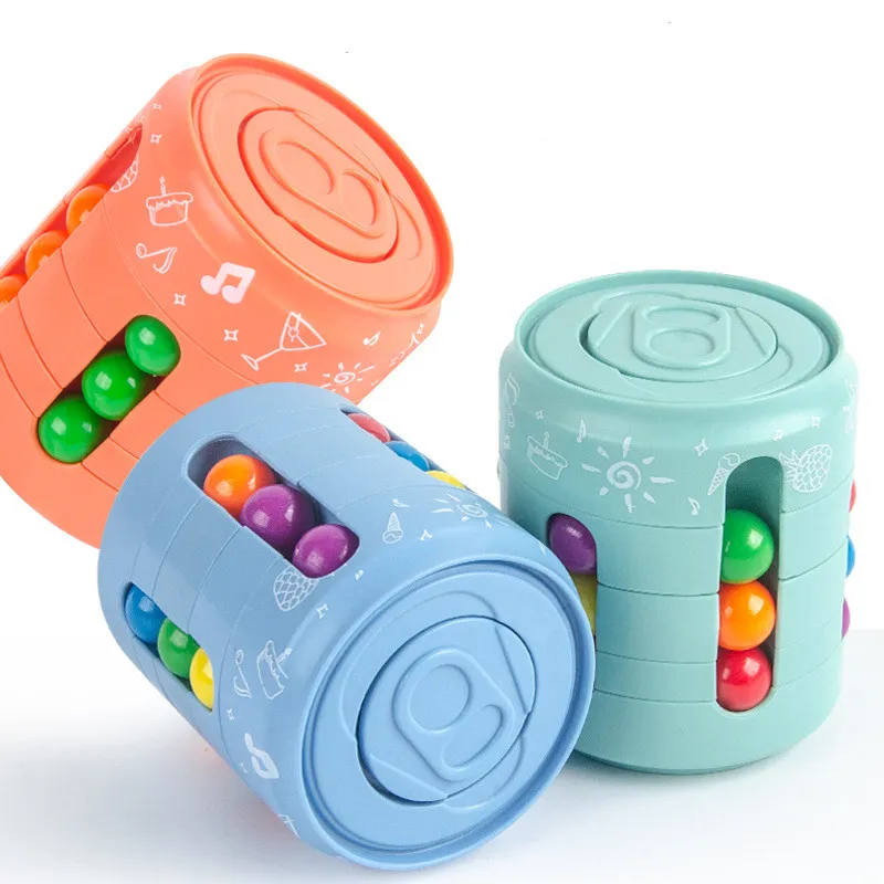 Can Cube Top Magic Colorful Beans Finger Spinning Relieves Stress – image 2