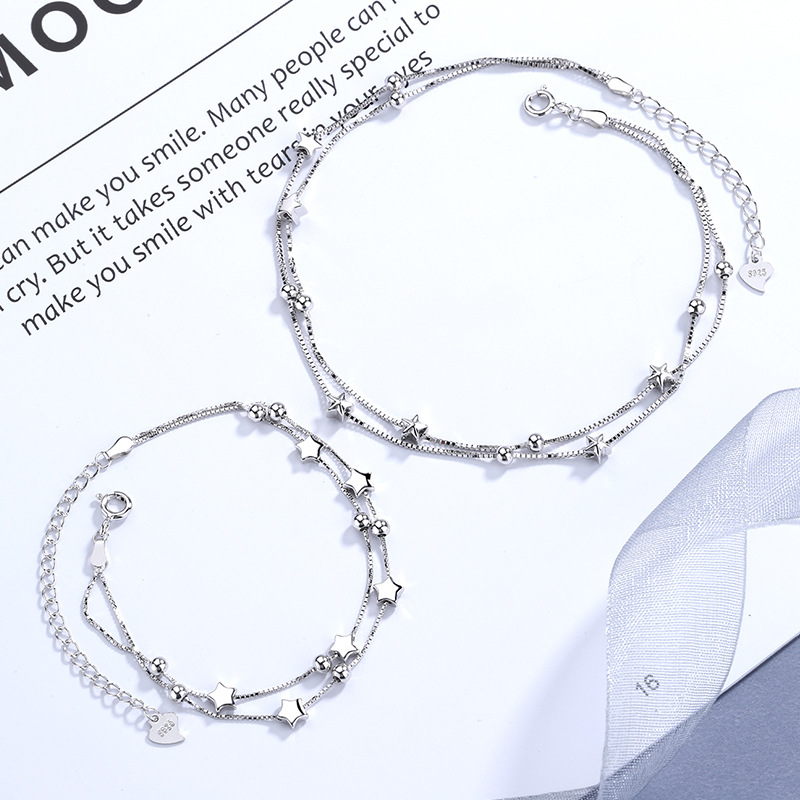 Korean Version Stars Round Bead Double Bracelet Female Fashion