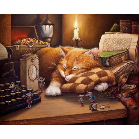 Cat DIY Painting by Numbers Wall Art Picture Home