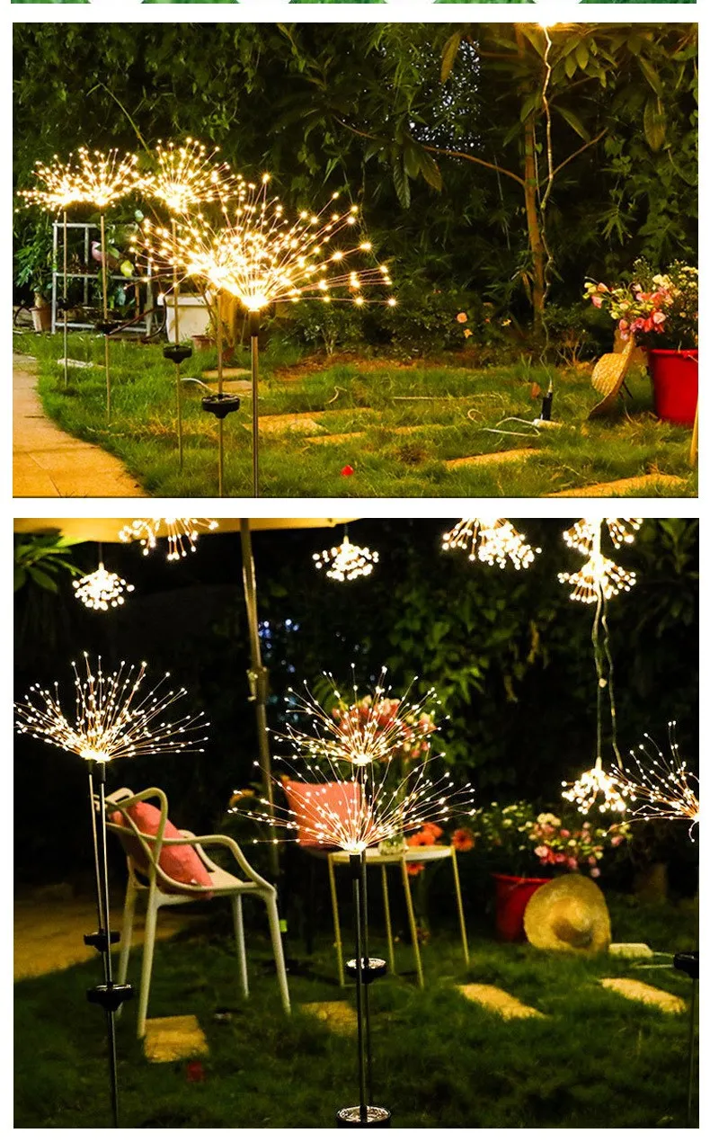 Ground-Inserted Firework Lights Christmas Outdoor LED Holiday Sky Starry Lights Lawn Christmas Lights Solar String Lights – image 8