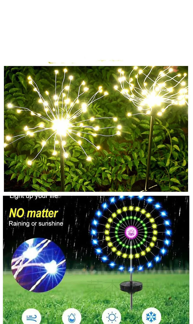 Ground-Inserted Firework Lights Christmas Outdoor LED Holiday Sky Starry Lights Lawn Christmas Lights Solar String Lights – image 7